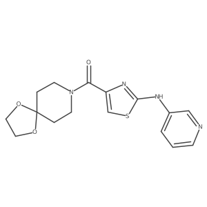 (2-(Pyridin-3-ylamino)thiazol-4-yl)(1,4-dioxa-8-azaspiro[4.5]decan-8-yl)methanone结构式