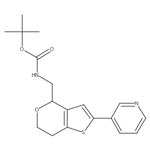 tert-butyl (2-(pyridin-3-yl)-6,7-dihydro-4H-thieno[3,2-c]pyran-4-yl)methylcarbamate结构式