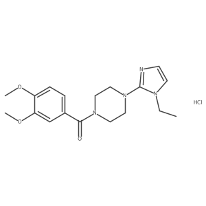 (3,4-dimethoxyphenyl)(4-(1-ethyl-1H-imidazol-2-yl)piperazin-1-yl)methanone hydrochloride Structure