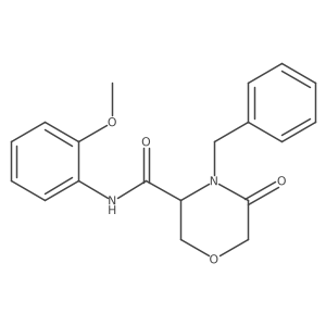 4-benzyl-N-(2-methoxyphenyl)-5-oxomorpholine-3-carboxamide结构式