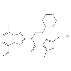 N-(4-methoxy-7-methylbenzo[d]thiazol-2-yl)-2,5-dimethyl-N-(2-morpholinoethyl)furan-3-carboxamide hydrochloride结构式