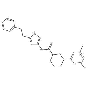 1-(4,6-dimethylpyrimidin-2-yl)-N-[3-(2-phenylethyl)-1H-1,2,4-triazol-5-yl]piperidine-3-carboxamide Structure