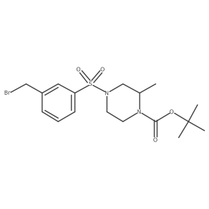 tert-Butyl 4-((3-(bromomethyl)phenyl)sulfonyl)-2-methylpiperazine-1-carboxylate Structure