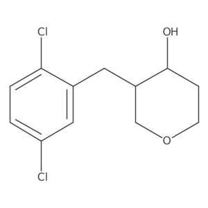 3-(2,5-dichlorobenzyl)tetrahydro-2H-pyran-4-ol结构式