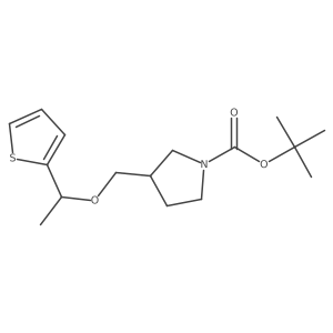 tert-Butyl 3-((1-(thiophen-2-yl)ethoxy)methyl)pyrrolidine-1-carboxylate结构式