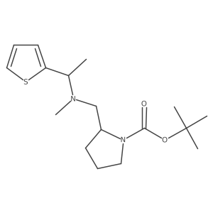tert-Butyl 2-((methyl(1-(thiophen-2-yl)ethyl)amino)methyl)pyrrolidine-1-carboxylate结构式
