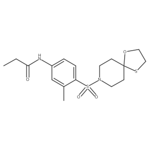 N-(4-(1-oxa-4-thia-8-azaspiro[4.5]decan-8-ylsulfonyl)-3-methylphenyl)propionamide结构式