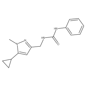 1-((5-cyclopropyl-1-methyl-1H-pyrazol-3-yl)methyl)-3-phenylurea Structure