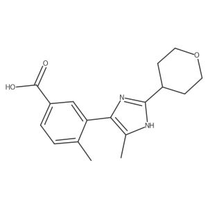 4-Methyl-3-(4-methyl-2-(tetrahydro-2H-pyran-4-yl)-1H-imidazol-5-yl)benzoic acid Structure