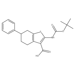 2-{[(Tert-butoxy)carbonyl]amino}-6-phenyl-4,5,6,7-tetrahydro-1-benzothiophene-3-carboxylic acid结构式