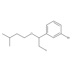 1-Bromo-3-[2-iodo-1-(3-methylbutoxy)ethyl]benzene Structure