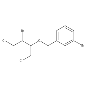 1-Bromo-3-{[(3-bromo-1,4-dichlorobutan-2-yl)oxy]methyl}benzene结构式