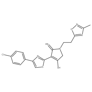 4-[4-(4-chlorophenyl)-1,3-thiazol-2-yl]-5-imino-1-[2-(3-methyl-1,2,4-oxadiazol-5-yl)ethyl]-2,5-dihydro-1H-pyrrol-3-ol结构式