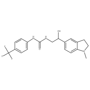 1-(2-Hydroxy-2-(1-methylindolin-5-yl)ethyl)-3-(4-(trifluoromethyl)phenyl)urea结构式