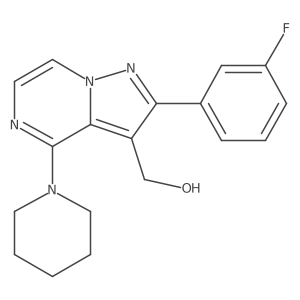 (2-(3-Fluorophenyl)-4-(piperidin-1-yl)pyrazolo[1,5-a]pyrazin-3-yl)methanol结构式