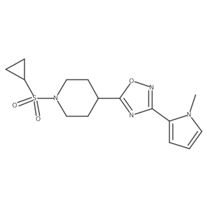1-(Cyclopropanesulfonyl)-4-[3-(1-methyl-1H-pyrrol-2-YL)-1,2,4-oxadiazol-5-YL]piperidine结构式