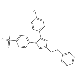 1h-Imidazole,2-(4-chlorophenyl)-1-[4-(methylsulfonyl)phenyl]-4-[(phenylthio)methyl]- Structure