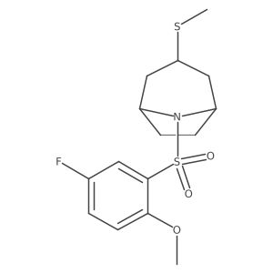 (1R,5S)-8-((5-fluoro-2-methoxyphenyl)sulfonyl)-3-(methylthio)-8-azabicyclo[3.2.1]octane结构式