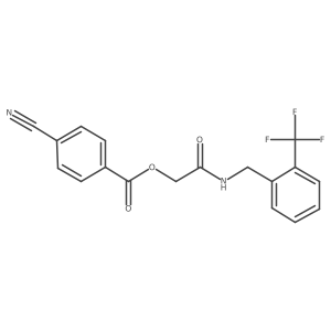 2-Oxo-2-((2-(trifluoromethyl)benzyl)amino)ethyl 4-cyanobenzoate结构式