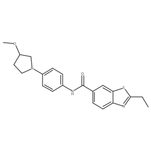 2-ethyl-N-(4-(3-methoxypyrrolidin-1-yl)phenyl)benzo[d]thiazole-6-carboxamide Structure