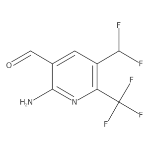2-Amino-5-(difluoromethyl)-6-(trifluoromethyl)nicotinaldehyde结构式