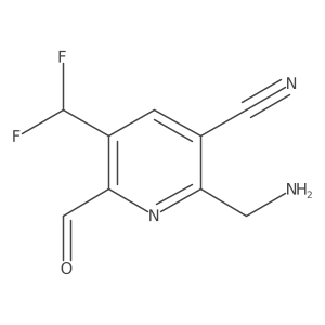 2-(Aminomethyl)-3-cyano-5-(difluoromethyl)pyridine-6-carboxaldehyde结构式