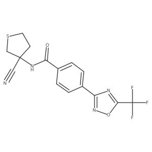 N-(3-cyanothiolan-3-yl)-4-[5-(trifluoromethyl)-1,2,4-oxadiazol-3-yl]benzamide结构式
