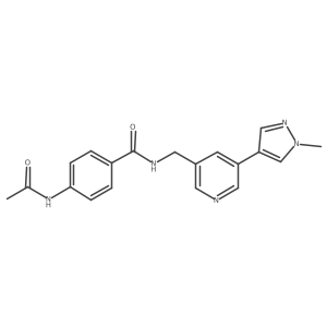 4-acetamido-N-((5-(1-methyl-1H-pyrazol-4-yl)pyridin-3-yl)methyl)benzamide Structure