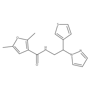 N-(2-(1H-pyrazol-1-yl)-2-(thiophen-3-yl)ethyl)-2,5-dimethylfuran-3-carboxamide Structure