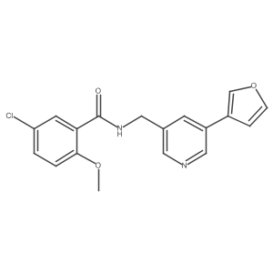 5-chloro-N-((5-(furan-3-yl)pyridin-3-yl)methyl)-2-methoxybenzamide结构式