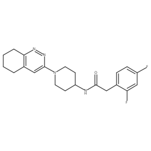 2-(2,4-difluorophenyl)-N-[1-(5,6,7,8-tetrahydrocinnolin-3-yl)piperidin-4-yl]acetamide结构式