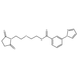 N-(2-(2-(2,5-dioxopyrrolidin-1-yl)ethoxy)ethyl)-3-(1H-pyrazol-1-yl)benzamide结构式