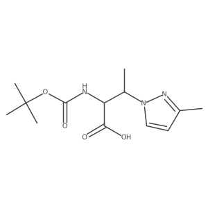2-{[(tert-butoxy)carbonyl]amino}-3-(3-methyl-1H-pyrazol-1-yl)butanoic acid结构式