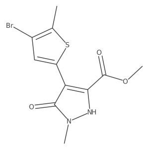 methyl 4-(4-bromo-5-methylthiophen-2-yl)-5-hydroxy-1-methyl-1H-pyrazole-3-carboxylate结构式