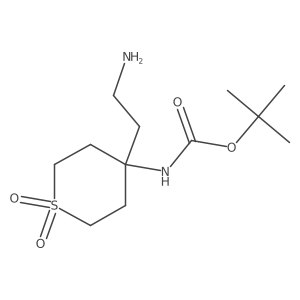 tert-butyl N-[4-(2-aminoethyl)-1,1-dioxo-1lambda6-thian-4-yl]carbamate结构式