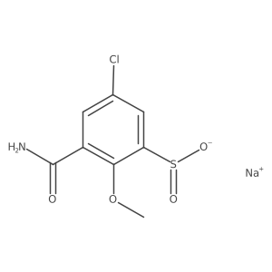 Sodium 3-carbamoyl-5-chloro-2-methoxybenzene-1-sulfinate结构式
