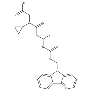 2-[(3S)-N-cyclopropyl-3-({[(9H-fluoren-9-yl)methoxy]carbonyl}amino)butanamido]acetic acid Structure