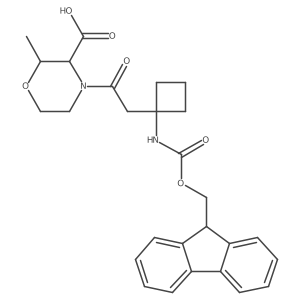 4-{2-[1-({[(9H-fluoren-9-yl)methoxy]carbonyl}amino)cyclobutyl]acetyl}-2-methylmorpholine-3-carboxylic acid Structure