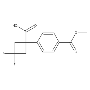 3,3-Difluoro-1-[4-(methoxycarbonyl)phenyl]cyclobutane-1-carboxylic acid结构式