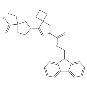 3-ethyl-1-{1-[({[(9H-fluoren-9-yl)methoxy]carbonyl}amino)methyl]cyclobutanecarbonyl}pyrrolidine-3-carboxylic acid Structure