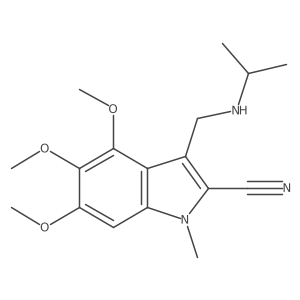 4,5,6-trimethoxy-1-methyl-3-{[(propan-2-yl)amino]methyl}-1H-indole-2-carbonitrile结构式