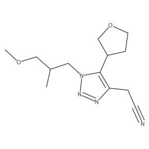 2-[1-(3-methoxy-2-methylpropyl)-5-(oxolan-3-yl)-1H-1,2,3-triazol-4-yl]acetonitrile Structure