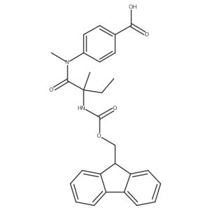 4-[2-({[(9H-fluoren-9-yl)methoxy]carbonyl}amino)-N,2-dimethylbutanamido]benzoic acid结构式