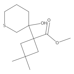 Methyl 1-(3-hydroxythian-3-yl)-3,3-dimethylcyclobutane-1-carboxylate结构式