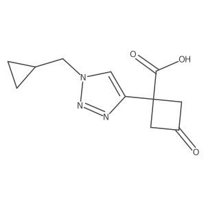 1-[1-(cyclopropylmethyl)-1H-1,2,3-triazol-4-yl]-3-oxocyclobutane-1-carboxylic acid结构式