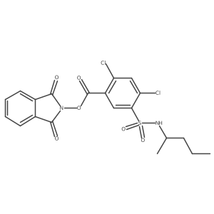 1,3-dioxo-2,3-dihydro-1H-isoindol-2-yl 2,4-dichloro-5-[(pentan-2-yl)sulfamoyl]benzoate结构式
