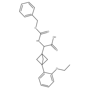 2-[3-(2-Ethoxyphenyl)-1-bicyclo[1.1.1]pentanyl]-2-(phenylmethoxycarbonylamino)acetic acid结构式