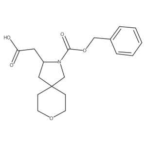 2-(2-Phenylmethoxycarbonyl-8-oxa-2-azaspiro[4.5]decan-3-yl)acetic acid Structure