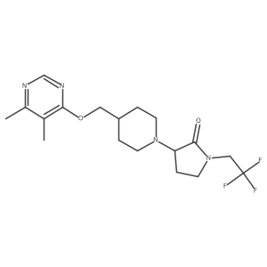 3-(4-(((5,6-Dimethylpyrimidin-4-yl)oxy)methyl)piperidin-1-yl)-1-(2,2,2-trifluoroethyl)pyrrolidin-2-one结构式