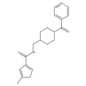 N-((1-isonicotinoylpiperidin-4-yl)methyl)-5-methylisoxazole-3-carboxamide Structure